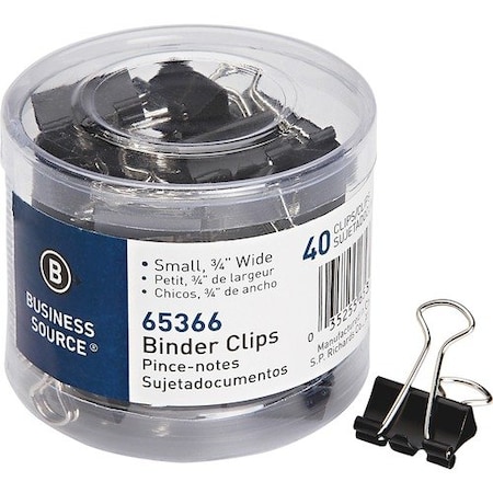Business Source CLIP, BINDER, SMALL, BLK, 40CT BSN65366
